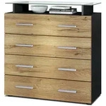 Vladon Kommode, Eiche, Holzwerkstoff, 76x81x35 cm, Wohnzimmer, Kommoden &...