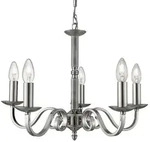 Searchlight Kronleuchter Richmond, Silber, Metall, 94 cm, h&ouml;henverstellbar,...
