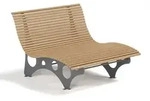 Home Deluxe Wellenliege, Teak, Metall, Holz, 148x97x152 cm, Gartenm&ouml;bel,