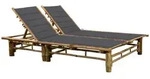 furnicato 2-Personen-Sonnenliege, Anthrazit, Holz, Rechteckig, 130x87x200 cm,