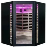 Home Deluxe Infrarotkabine, Schwarz, Holz, 175x190x175 cm, Freizeit, Wellness,