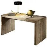Massivmoebel24 Schreibtisch, Grau, Holz, Echtholz,Sheesham, Rechteckig,...