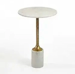 Mid.you Beistelltisch Wl7.477, Wei&szlig;, Stein, rund, S&auml;ule, 37x56x37 cm,...