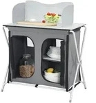 [en.casa] Campingschrank, Grau, Textil, Metall, 80x104.5x50.5 cm, Gartenm&ouml;bel,