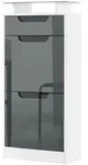 Vladon Schuhschrank, Grau, Holzwerkstoff, 46x104x23 cm, Garderobe,...