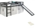 Homestyle4u Hochbett, Grau, Holz, Kinder- & Jugendzimmer, Kinderm&ouml;bel,...