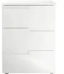 Mid.you Nachtschrank, Wei&szlig;, Wei&szlig; Hochglanz, Kunststoff, 3 Schublade(n)...