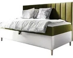 Mirjan24 Boxbett, Wei&szlig;, Gr&uuml;n, Holz, 90x200 cm, Schlafzimmer, Betten,