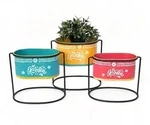 DanDiBo Blumenhocker, Orange, Metall, 30x24x21 cm, Wohnzimmer, Wohnzimmertische,