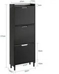 SoBuy Schuhschrank, Schwarz, Holzwerkstoff, 19x131x50 cm, Garderobe,