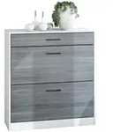 Vladon Schuhschrank, Anthrazit, Holzwerkstoff, 89x95.5x27 cm, Garderobe,