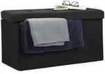 Relaxdays Faltbare, Schwarz, Holzwerkstoff, Textil, 38x38x76 cm, Wohnzimmer, Hocker,