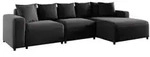 Fun M&ouml;bel Ecksofa, Schwarz, Textil, Ottomane rechts, 331x165 cm, Wohnzimmer,...