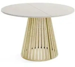 WFL Group Esstisch, Kaschmir, Metall, 8-Sitzer, Rund,Rund, 176x76x100 cm,...