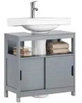 SoBuy Waschbeckenunterschrank, Grau, Holzwerkstoff, 60x60x30 cm, Badezimmer,