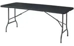 [en.casa] Klapptisch, Schwarz, Kunststoff, Metall, Rechteckig, 180x72x75 cm,