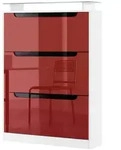 Vladon Schuhschrank, Bordeaux, Holzwerkstoff, 89x128x23 cm, Garderobe,