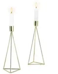 Echtwerk Kerzenhalter-Set, Gold, Metall, 2-teilig, 24.2 cm, zum Stellen,...