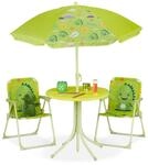 Relaxdays Camping-Kindersitzgruppe, Hellgr&uuml;n, Metall, Textil, Kunststoff,