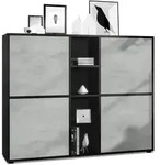 Vladon Highboard, Hellgrau, Holzwerkstoff, 130.5x105.5x35.5 cm, Wohnzimmer,...