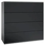 Vladon Kommode, Schwarz, Holzwerkstoff, 76x76x35 cm, Wohnzimmer, Kommoden &