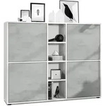 Vladon Highboard, Hellgrau, Holzwerkstoff, 130.5x105.5x35.5 cm, Wohnzimmer,...