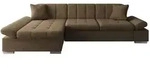 Mirjan24 Ecksofa, Nussbaum, Textil, 5-Sitzer, Ottomane links,L-Form, 278x161 cm,