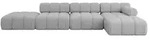 Altdecor Ecksofa, Hellgrau, Textil, 6-Sitzer, L-Form, 380x160 cm, Wohnzimmer,...