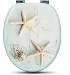Woltu WC, Hellblau, Holzwerkstoff, Oval, 37x2.51x43 cm, Badezimmer, WC...