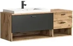 Inn.Furn Waschtisch, Grau, Eiche, Holzwerkstoff, Nachbildung, Uni, Holz Optik,