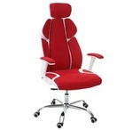 MCW B&uuml;rostuhl, Rot, Wei&szlig;, Textil, 63x134x92 cm, Arbeitszimmer, B&uuml;rost&uuml;hle,