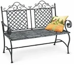 DanDiBo Gartenbank, Grau, Metall, 118.5x98.5x60 cm, Gartenm&ouml;bel, Gartenb&auml;nke