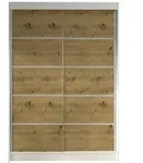 Mirjan24 Schwebet&uuml;renschrank, Wei&szlig;, Eiche Artisan, Holzwerkstoff, 5 F&auml;cher,