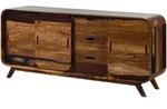 Massivmoebel24 Sideboard, Dunkelbraun, Holz, Echtholz,Sheesham, 2 F&auml;cher, 3