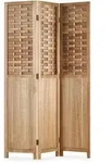 Homestyle4u Paravent, Hellbraun, Holz, 120x170x2 cm, Wohnzimmer, Raumteiler &