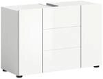 Mid.you Waschbeckenunterschrank Vira, Wei&szlig;, Wei&szlig; Hochglanz, Kunststoff, 1 F&auml;cher,