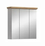 Mid.you Spiegelschrank Verona, L&auml;rche, Glas, 6 F&auml;cher, 69x71x21 cm, h&auml;ngend,