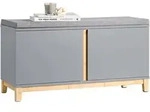 SoBuy Schuhbank, Grau, Holzwerkstoff, Holz, 90x46x34 cm, Garderobe,...