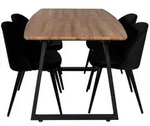 ebuy24 Tischgruppe, Schwarz, Holzwerkstoff, 4-Sitzer, 85x75x160 cm, Esszimmer,