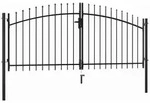 vidaXL Gartentor, Schwarz, Metall, 300x150 cm, Gartenzubeh&ouml;r