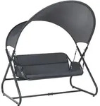 Beliani Hollywoodschaukel, Grau, Metall, 168x187x113 cm, Gartenm&ouml;bel,