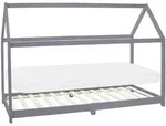 Ml-Design Kinderbett, Hellgrau, Holz, Kiefer, Rechteckig, 90x200 cm, Kinder- &