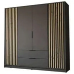 Lookway Kleiderschrank, Graphit, Holzwerkstoff, 206x200x51 cm, Schlafzimmer,