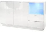 Vladon Sideboard, Wei&szlig; Hochglanz, Holzwerkstoff, 153x88x38 cm, Wohnzimmer,...