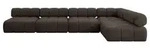 Altdecor Ecksofa, Braun, Textil, 6-Sitzer, L-Form, 380x190 cm, Wohnzimmer,...