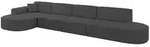 Altdecor Ecksofa, Dunkelgrau, Kunststoff, 5-Sitzer, L-Form, 413x171 cm, Wohnzimmer,