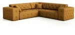 Fun M&ouml;bel Ecksofa, Dunkelgelb, Textil, U-Form, 246x246 cm, Wohnzimmer, Sofas &