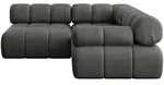 Altdecor Ecksofa, Dunkelgrau, Textil, 4-Sitzer, L-Form, 190x190 cm, Wohnzimmer,...