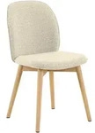 P & B Stuhl, Creme, Holz, Textil, Kautschukholz,Kautschukholz, massiv, Rundrohr,