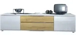 Vladon Lowboard, Wei&szlig; Hochglanz, Eiche, Holzwerkstoff, 166.5x37.5x35 cm,...